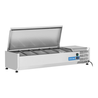 Coolhead opzetkoelvitrine - 5x 1/4 GN - RVS klapdeksel