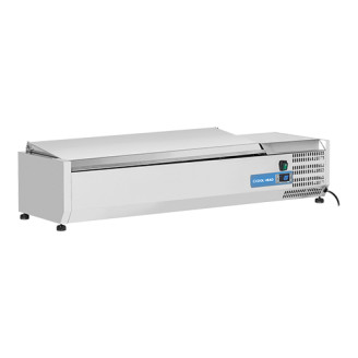 Coolhead opzetkoelvitrine - 5x 1/4 GN - RVS klapdeksel