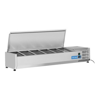 Coolhead opzetkoelvitrine - 6x 1/4 GN - RVS klapdeksel