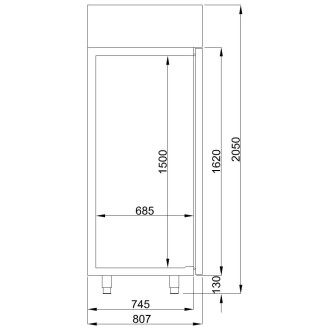 Combisteel Energy Line, RVS vrieskast, 2-deurs, mono block