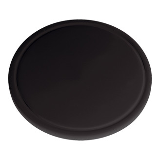 Snijplank polyethyleen rond diam. 300 mm met geul - zwart