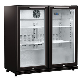 Husky bardisplay glasdeuren - 186 liter, zwart