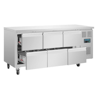 Polar RVS koelwerkbank - DA548 - 6 lades