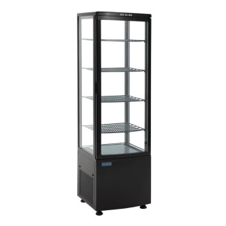 Polar koelvitrine - zwart, gebogen glas, 235 liter