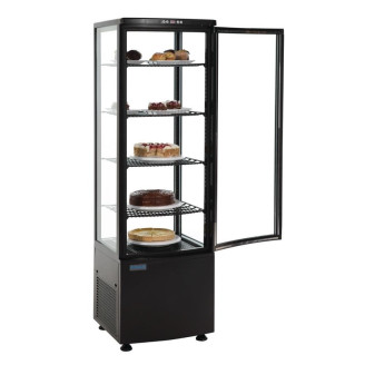Polar koelvitrine - zwart, gebogen glas, 235 liter