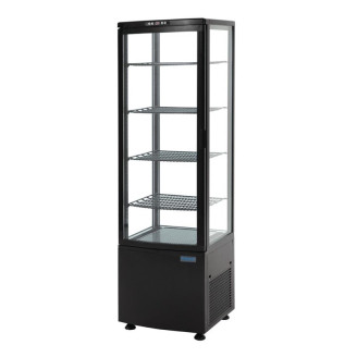 Polar koelvitrine - zwart, gebogen glas, 235 liter