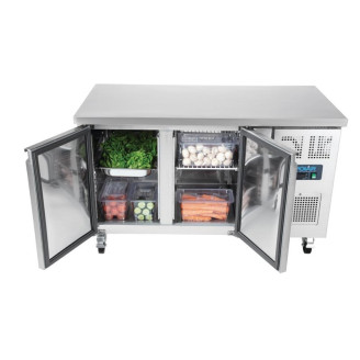 Polar RVS koelwerkbank - G596 - 2-deuren