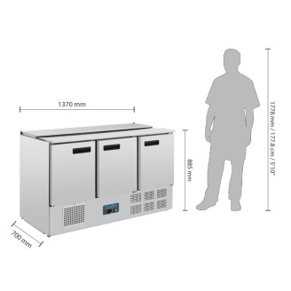 Polar roestvrijstalen saladette - G607 - 3 deuren