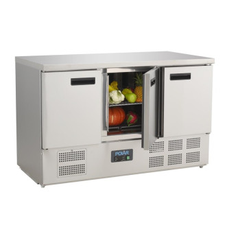 Polar RVS koelwerkbank - G622 - 3 deuren
