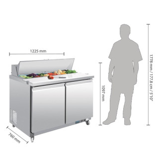 Polar RVS saladette - GD882 - 2 deuren