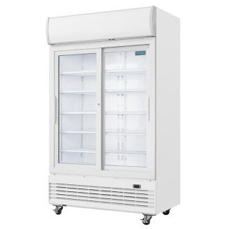 Polar  G-serie tweedeurs displaykoeling met lichtbak 950L schuifdeuren