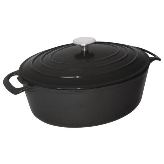Vogue ovale braadpan zwart 6 liter