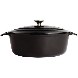 Vogue ovale braadpan zwart 6 liter