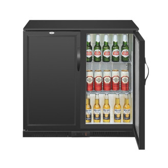 Polar G-serie 2-deurs barkoeling met blinde klapdeuren zwart 208L