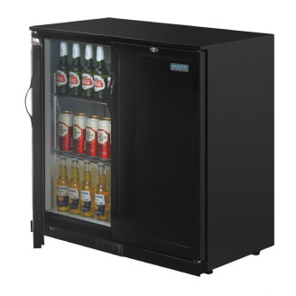 Polar G-serie 2-deurs barkoeling met blinde klapdeuren zwart 208L