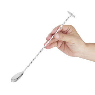 Olympia RVS cocktaillepel met stamper