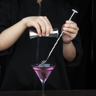 Olympia RVS cocktaillepel met stamper