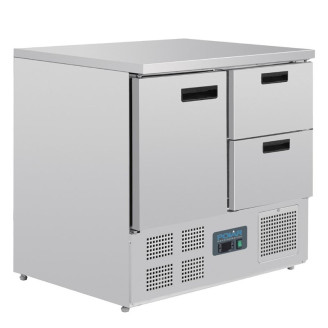 Polar RVS koelwerkbank - U637 - 1 deur en 2 laden