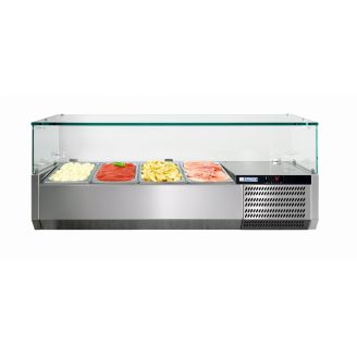 Afinox ingrediëntenkoeling - VRS 1100/S GN 1/1- met glasopbouw