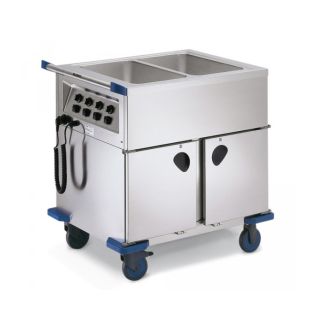 Blanco Inmotion uitgiftewagen (2xbain marie, 2x6 vakken)