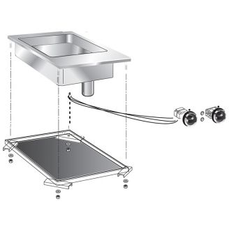 Gastro-inox roeder drop-in multifunctionele braadpan 40cm