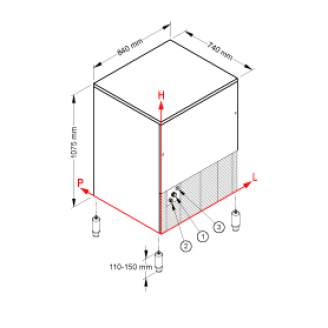 Brema ijsblokjesmachine met bunker CB1265 CH, luchtgekoeld