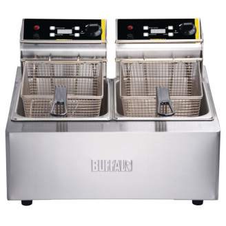 Buffalo friteuse Twin Tank Countertop elektrische friteuse 2x2.8kW