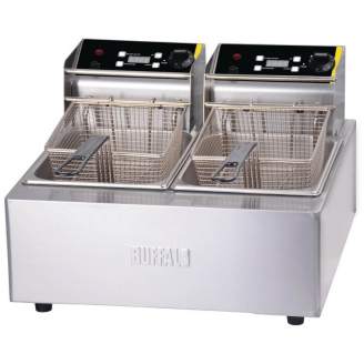 Buffalo friteuse Twin Tank Countertop elektrische friteuse 2x2.8kW