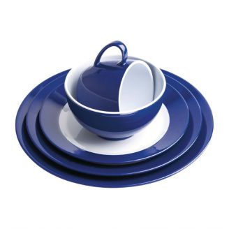 Kristallon Gala melamine borden met blauwe rand 19,5cm