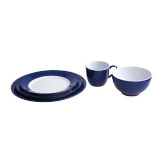 Kristallon Gala melamine borden met blauwe rand 19,5cm