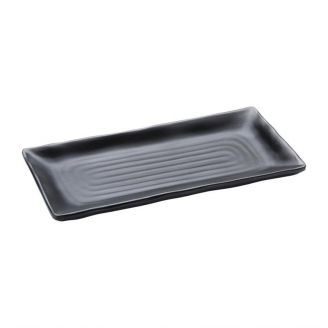 Kristallon Fusion rechthoekige melamine schalen zwart 10,2cm