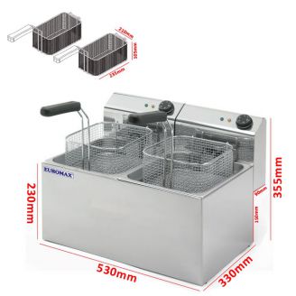 Euromax elektrische dubbele friteuse, 10371