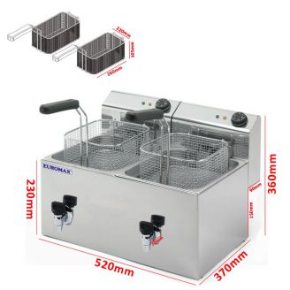 Euromax elektrische dubbele friteuse, 10390K