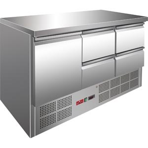 Kronus koelwerkbank, 1 deur en 4 laden, BKT304