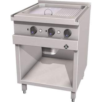 MKN elektrische bakplaat, geribbeld/glad, chroom, 700-serie, 2121127A