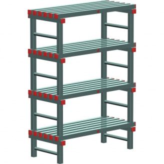 REA Euro stelling 1200x600x1450 mm. (bxdxh), 4 schappen