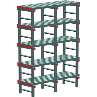REA Euro stelling 1500x600x2050 mm. (bxdxh), 5 schappen