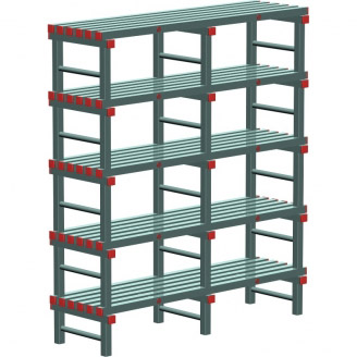 REA Euro stelling 1800x600x2250 mm. (bxdxh), 5 schappen