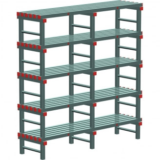 REA Euro stelling 2000x600x2050 mm. (bxdxh), 5 schappen