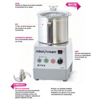 Robot Coupe Cutter R2 230V, 2,9 liter, tafelmodel, Snelheid 1500 tpm
