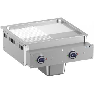 Roeder bakplaat 1/2 glad 1/2 geribbeld drop-in model DR-BKFTBE77LRC