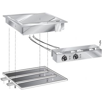 Gastro-inox roeder drop-in bakplaat 60cm rvs glad met aansluitblok