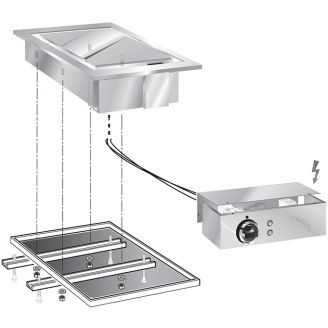 Gastro-inox roeder drop-in elektrische bakplaat 40cm rvs glad met aansluitblok