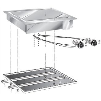 Gastro-inox roeder drop-in elektrische bakplaat 60cm rvs glad