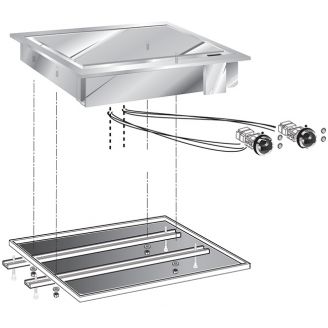 Gastro-inox roeder drop-in elektrische bakplaat 60cm chroom glad