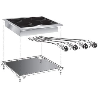 Gastro-inox roeder drop-in elektrische keramische kookplaten 4 zones 60cm