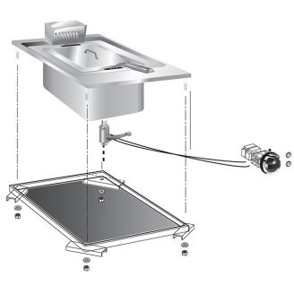 Gastro-inox roeder drop-in elektrische friteuse 10l 40cm 5kw