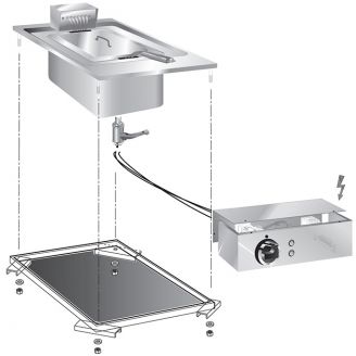 Gastro-inox roeder drop-in elektrische friteuse 10l 40cm 5kw met aansluitblok
