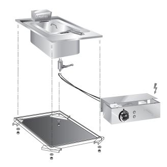 Gastro-inox roeder drop-in elektrische friteuse 10l 40cm 6kw met aansluitblok