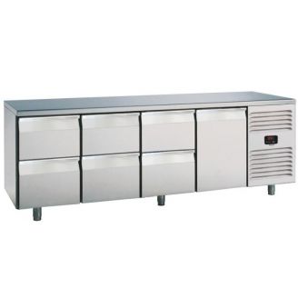 Roeder koelwerkbank, 6 laden en 1 deur, PLUX4C6